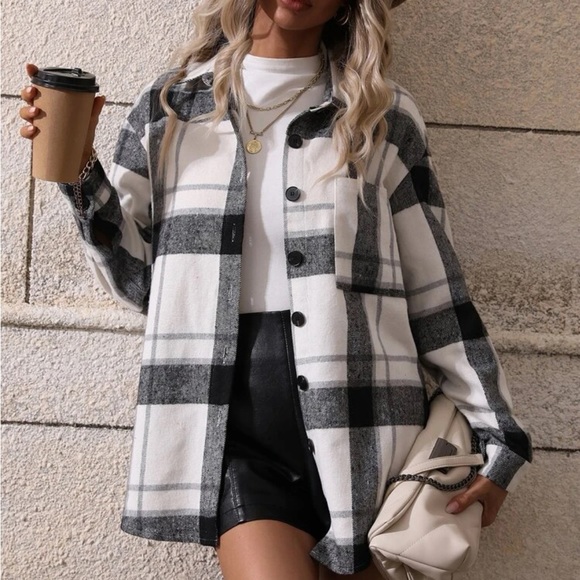 Boho Buffalo plaid coat jacket - Picture 1 of 7